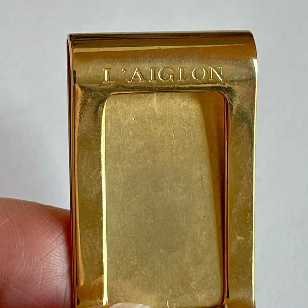 Vintage L’Aiglon Goldtone Metal Starburst Money Clip